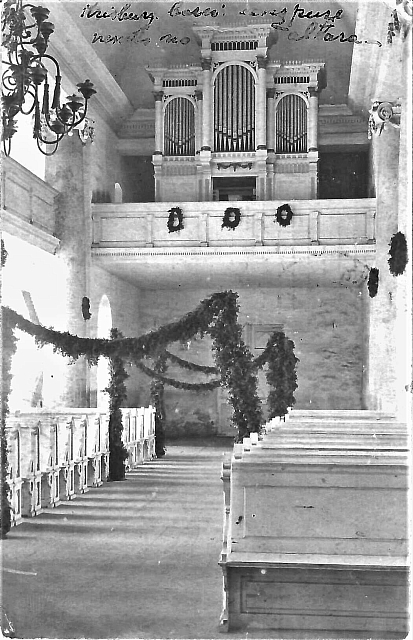 Krustpils baznīcas iekšskats 1911. gadā.